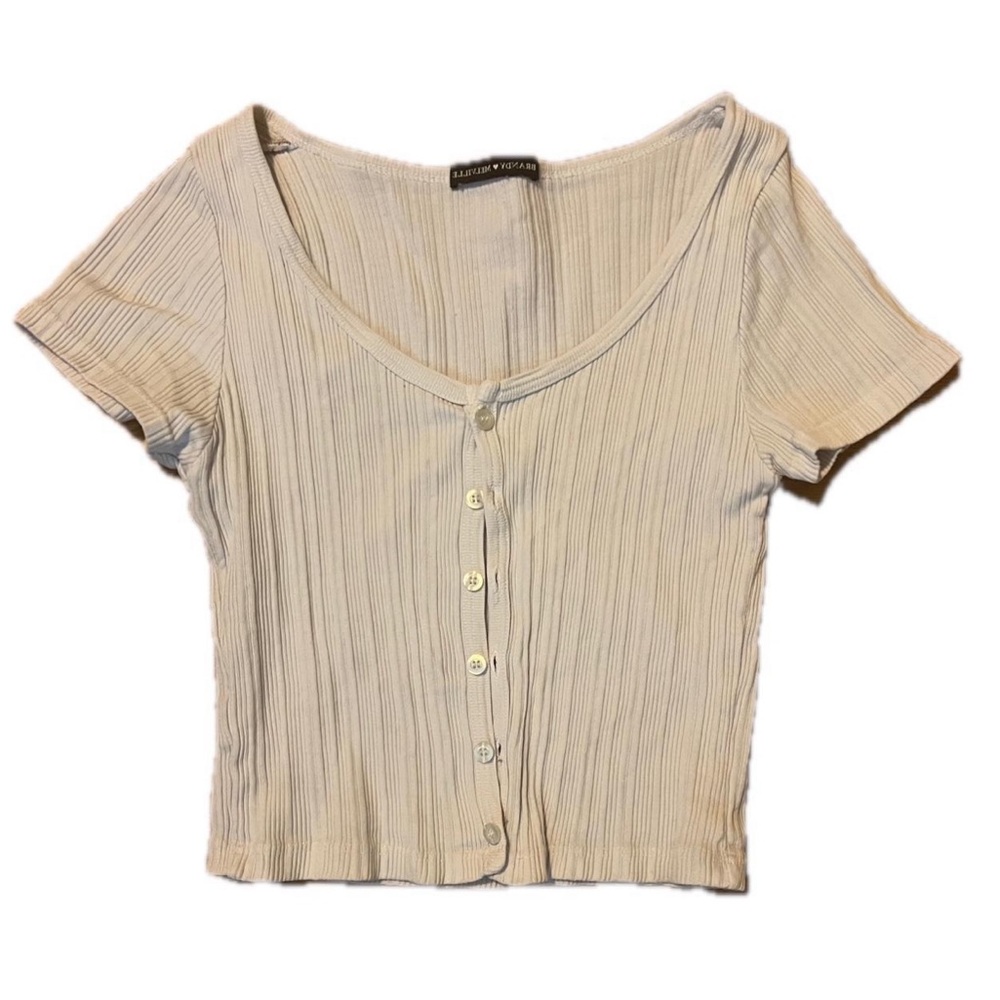 Brandy Melville button down cardigan baby tee